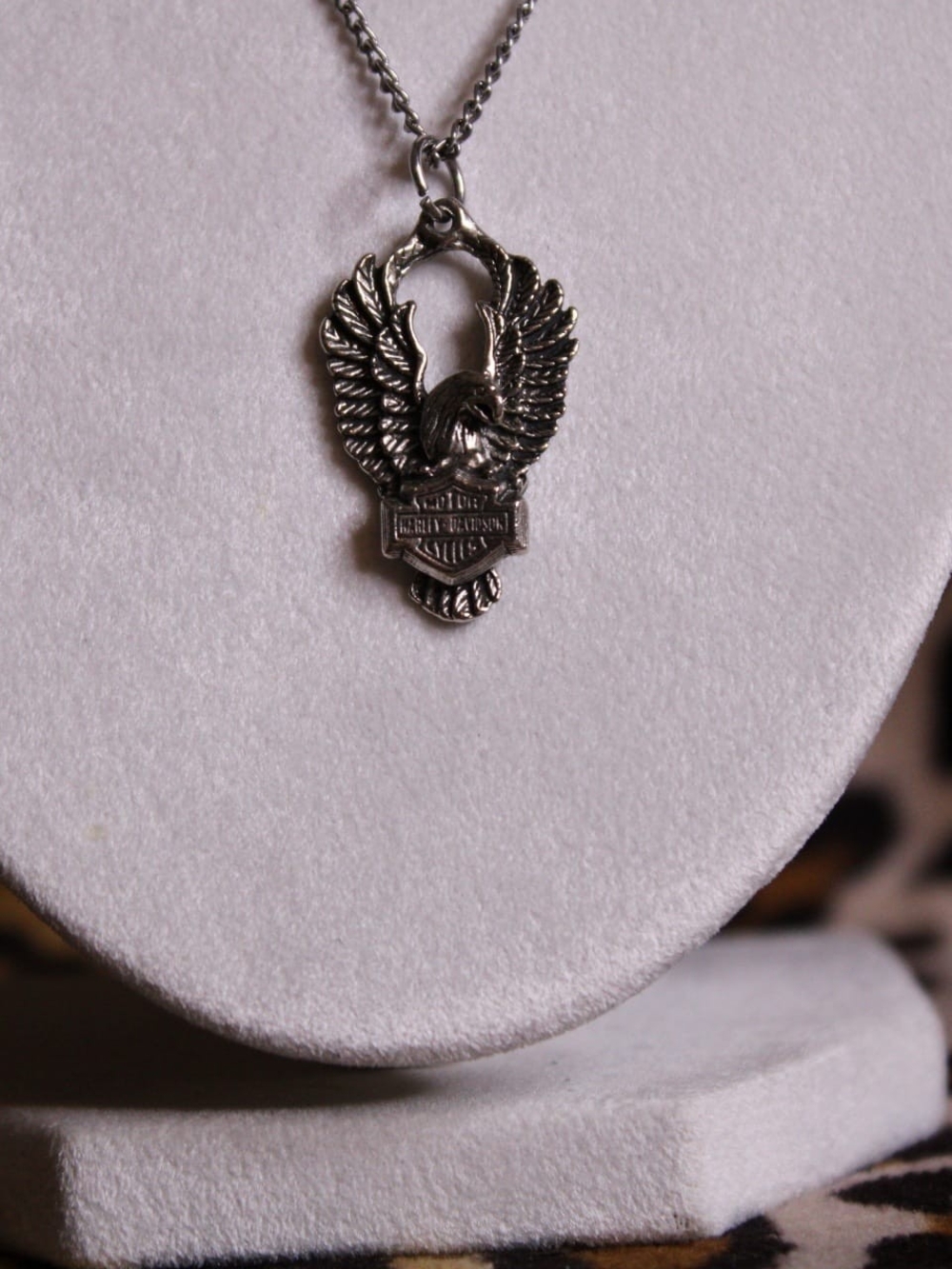 Harley-Davidson Silver Eagle Emblem Necklace